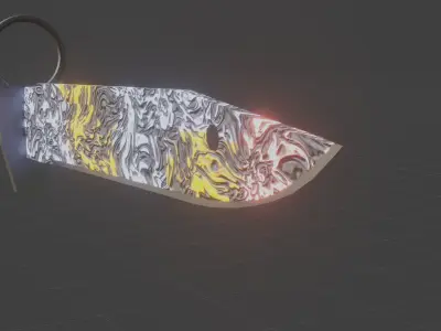 Bayonet knife Low-poly 3D model