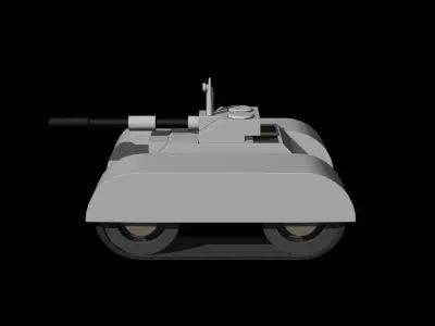Stylized Low Poly Tank Recon Scout Game Ready Low-poly 3D model