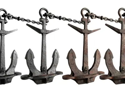 Anchor with chain 3D model