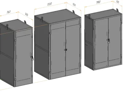 Gas cylinder cabinets 3D model