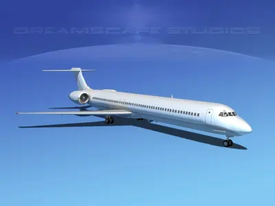 Douglas MD-80 Unmarked 2 3D model