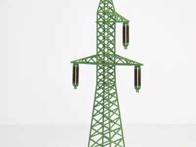 Transmision tower 3x110kV mod3 1-120 resin 3D print model