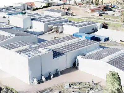 Huge high quality drone 3D Scan of industrial Park Low-poly 3D model