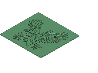 Eagle Wall Art Mold 3D Model for Casting 3D model