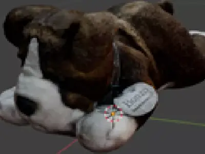Stuffed Toy Dog Low-poly 3D model