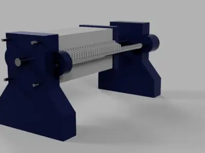Pressure plate filter machine Low-poly 3D model