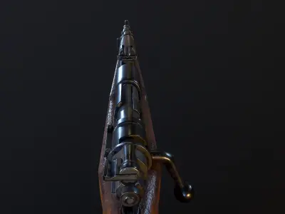 Mauser 98k  kar98 WW2 german Rifle Low-poly 3D model