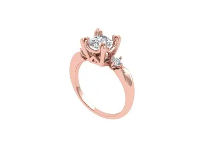 Solitaire Engagement Ring 3D print model 70