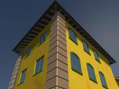 Retro building 2345 3D model