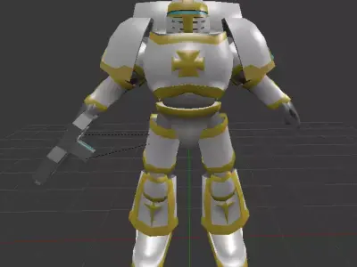 Gods Righteous Galactic Paladin Low-poly 3D model