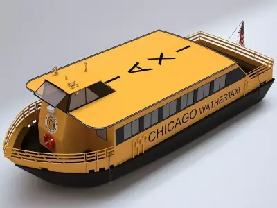 Chicago Water Taxi Boat 3D model