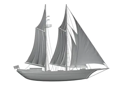 Recreation sailboat 3D model