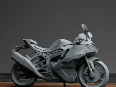 Kawasaki Ninja ZX 4RR Motorcycle STL 3D Printable Sport Bike 3D print model