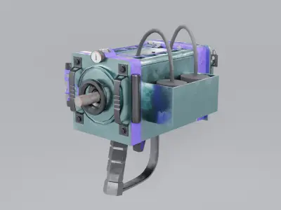 Futuristic Nail Pistol Low-poly 3D model
