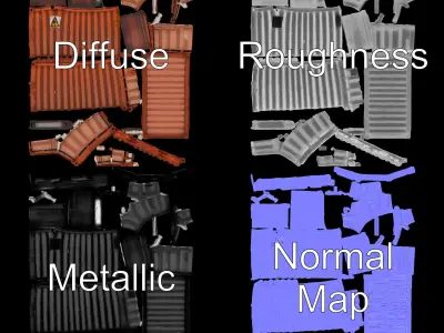 Realistic Shipping Container Model Pack for D Environments Low-poly 3D model