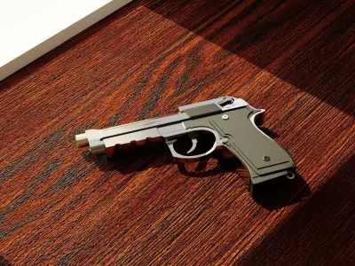 BERETTA 9mm pistol model  Low-poly 3D model