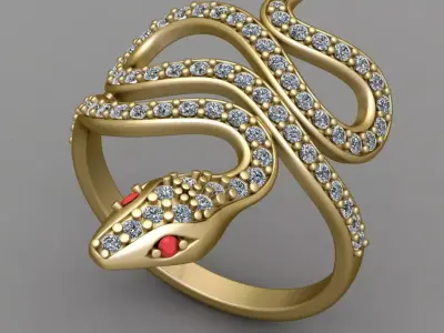 Antique Snake Ring  3D print model