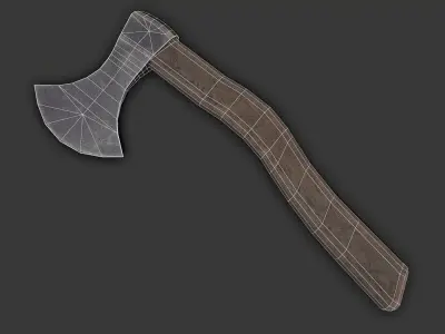 Steel Axe Low-poly 3D model