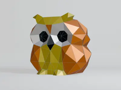 Polygonal Lucky Owl Low-poly 3D model