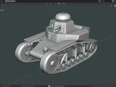 T 18 Tank Base Mesh Low-poly 3D model