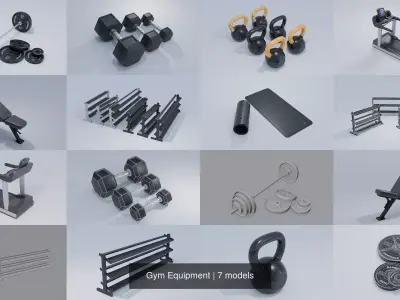 Gym Equipment 3D Model Pack