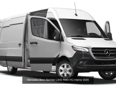 Mercedes Sprinter Panel Van HQ Interior 2025 3D Model Pack