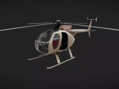 Hughes OH-6 Low-poly 3D model