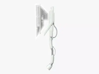SciFi War Axe A06 Full White - Sci Fi Weapon Design Low-poly 3D model