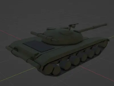 T-64 Tank Low Poly with Skeleton and Suspension Low-poly 3D model