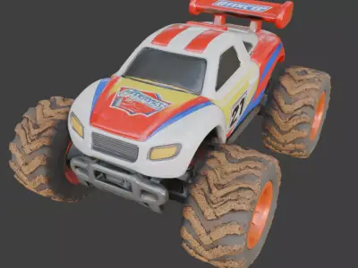 Stylized Mud-Racer RC Car 3D Model Low-poly 3D model