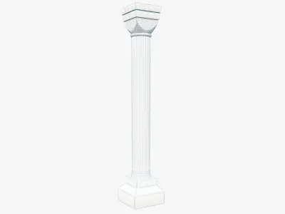 Column stone Low-poly 3D model 3