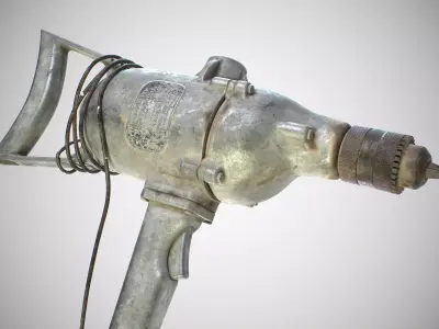 Vintage Electric Drill PBR Low-poly 3D model