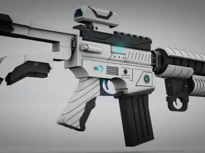 Sci-fi Weapon Rifle Low-poly 3D model