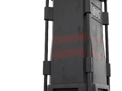 DCA antiaircraft tower or space tower Free low-poly 3D model