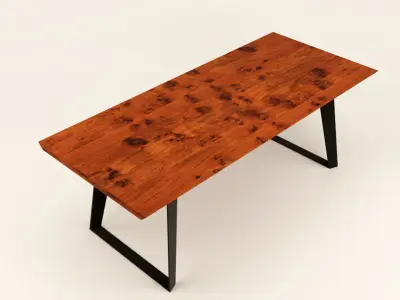 Industrial design dining table Low-poly 3D model