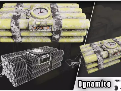 Dynamite 3 Low-poly 3D model