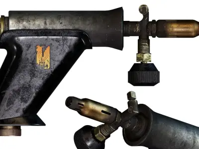 Blowtorch pneumatic air gun Low-poly 3D model