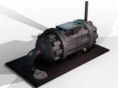 Industrial Pump Low-poly 3D model