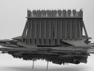 Grand Cathedral Airship 9 3D model