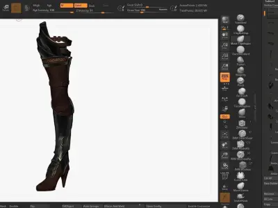 Woman Leg Armor Set Sculpt 3D model