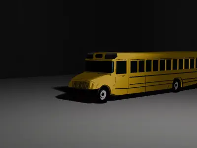 Auto bus escolar sencillo Free 3D model