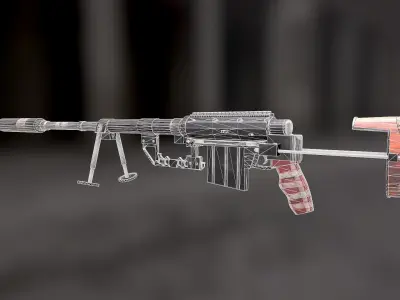 M200-withoutscope machine gun Low-poly 3D model