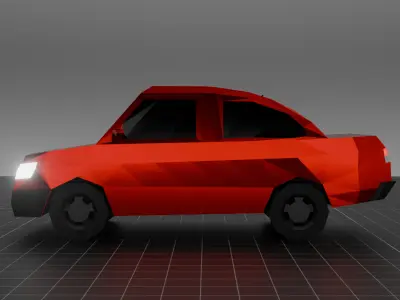 Sedan and Police Car    WITH WORKING SIRENS Free low-poly 3D model