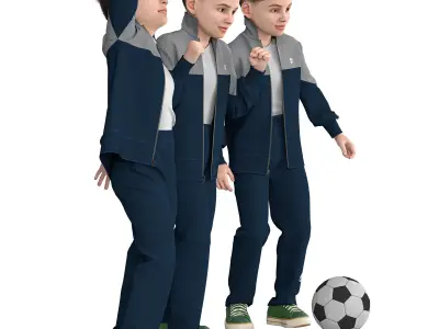 Kids Training Suit - Sportswear Outfit Low-poly 3D model