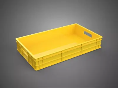 YELLOW PALLET WAREHOUSE STORAGE BOX TRAY CONTAINER SHELF TOOL 3D model