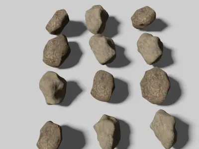 Rock pack game ready Low-poly 3D model