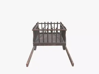 Medieval Wagon Low-poly 3D model get