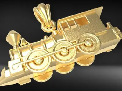 Train Charm Pendant Necklace Jewelry 3D print model