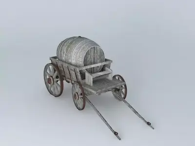 Victorian Barrel Wagon Free 3D model