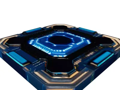 Futuristic SciFi Processor Chip 3D model